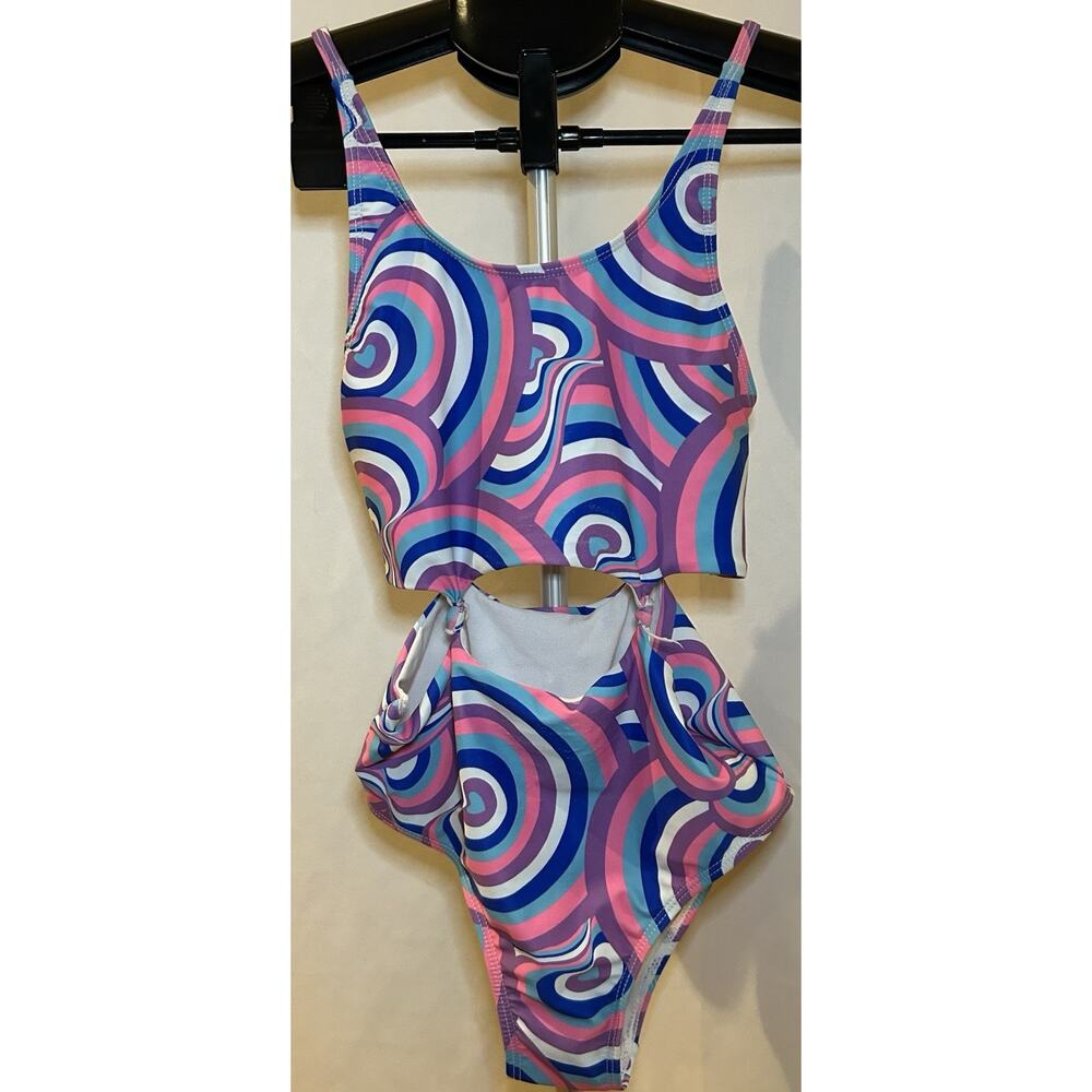 Dolphin Love Cut Out One Piece Swimsuit Girls size 10/12